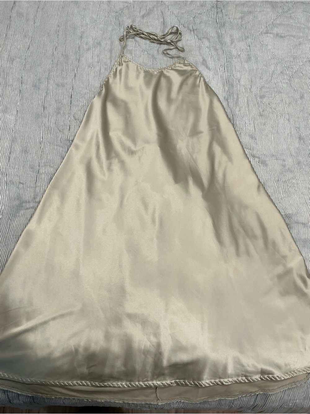 Silky Nude Halter Slip Dress - Picture 6 of 7